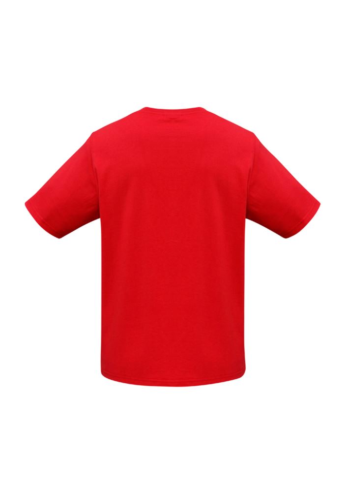 Vibrant red Kids Ice Tee, Size 10, crafted from soft cotton with a snug ribbed collar and durable design, perfect for active play.