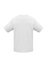 Men's Ice Tee in white, size M, made from 100% combed cotton, featuring ribbed neck, durable hems, and breathable fabric.