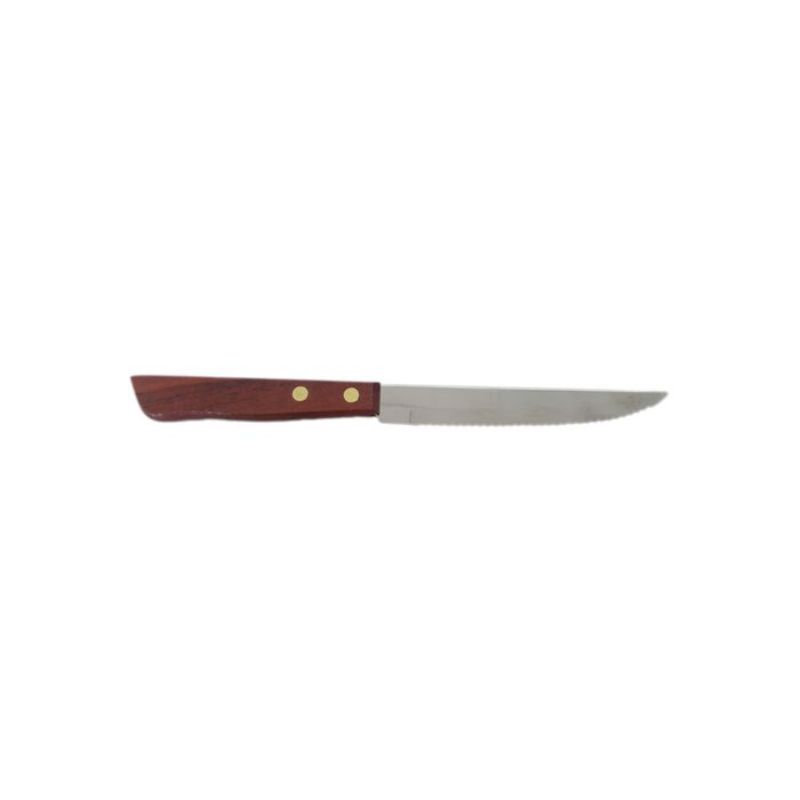 Set of 12 premium 20cm steak knives with elegant wooden handles for effortless slicing and a sophisticated dining experience.