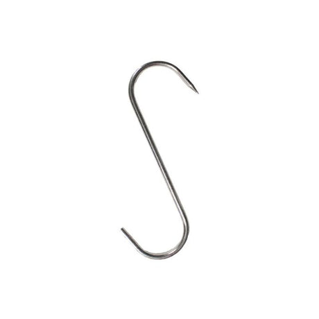 Stainless steel 150mm Butchers S Hook for secure hanging of meat, herbs, and kitchen tools; durable and rust-resistant.