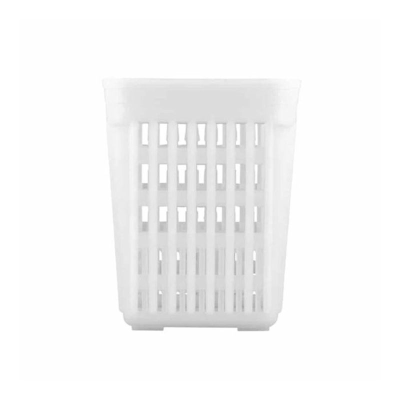 Stylish square white cutlery basket (13cm) for organized utensils, ideal for dining tables and kitchen decor.