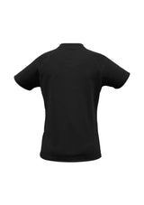 Ladies Sprint Tee in black, size 12, lightweight breathable fabric for activewear, perfect for workouts or casual wear.