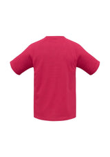Red Kids Sprint Tee in size 10 by Biz Collection, made from breathable polyester with UPF sun protection and stylish design.