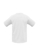 Kids Sprint Tee in white, size 14, made from breathable polyester, perfect for active youth sports and outdoor play.