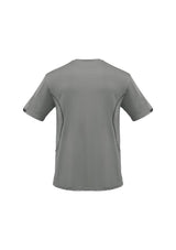 Kids Razor Tee in Ash/Black, Size 6, featuring breathable mesh panels, stylish prints, and a comfortable V-neck fit.