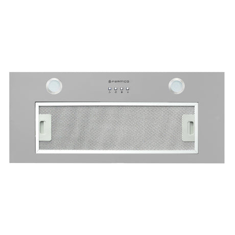 Stainless steel integrated rangehood with 1000m3/h airflow, LED lights, and 3 speed settings, perfect for modern kitchens.