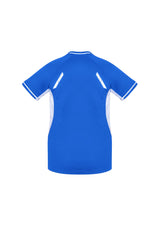 Ladies Renegade Tee in Royal/White/Silver, Size 20, featuring breathable mesh panels and reflective trims for activewear style.