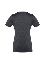 Ladies Aero Tee in Charcoal, Size 16, features a flattering v-neck and lightweight, moisture-wicking fabric for comfort and style.