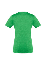 Ladies Aero Tee in vibrant Lime, size 16, featuring a flattering v-neck and breathable, lightweight fabric for comfort and style.