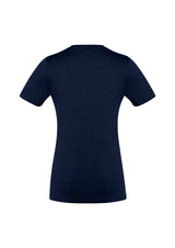 Navy ladies' Aero Tee, size 18, featuring a flattering v-neck and lightweight, breathable fabric for activewear comfort.