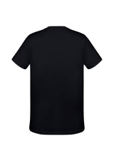 Men's Aero Tee in Solid Black, Size L; lightweight, breathable, anti-shrink fabric with UPF protection for activewear or casual wear.