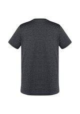 Men's Aero Tee in Charcoal, size XL, featuring breathable polyester, crew neck, and modern heathered marle design.