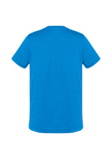 Mens Aero Tee in vibrant cyan, 3XL size, featuring breathable BIZ COOL™ fabric, relaxed fit, and classic crew neck design.