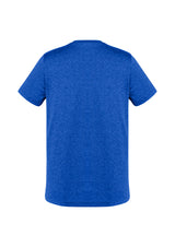Men's Electric Blue Aero Tee from Biz Collection, size M, featuring breathable fabric, classic crew neck, and stylish heathered marle effect.