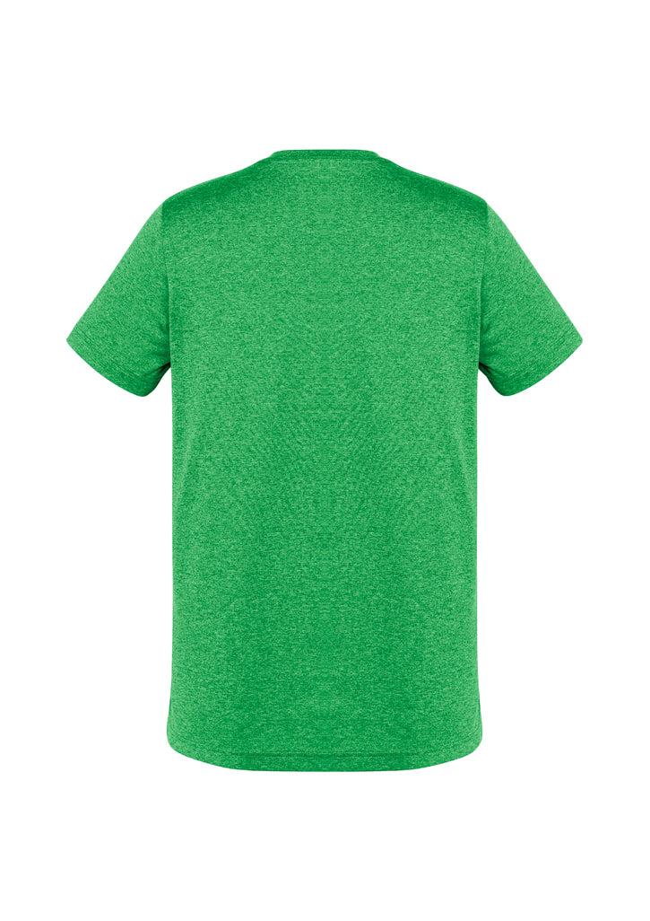 Men's Aero Tee in vibrant Lime, size XL, featuring breathable polyester, modern marle effect, and classic crew neck design.