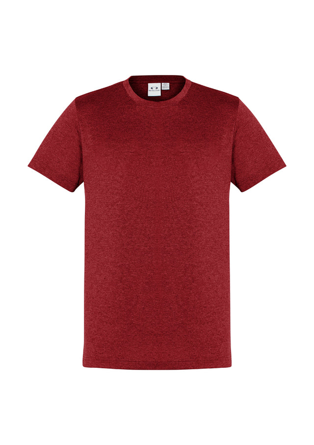 Mens Aero Tee in vibrant red, size 3XL, made from lightweight anti-shrink fabric for comfort and style in active wear.