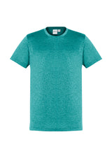 Teal men's Aero Tee in size XL made from breathable micro polyester, featuring a modern design and anti-shrink properties.