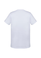 Men's Aero Tee in White, size XS; lightweight, breathable fabric with UPF protection and modern heathered marle design.