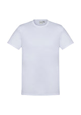 Men's white Aero Tee in size S from Biz Collection, featuring lightweight, breathable fabric with UPF protection and modern athletic design.