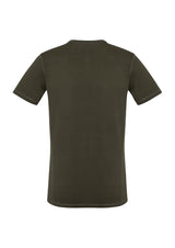 Men's Olive Vintage Tee, Size M, featuring crew neck, Henley placket, and soft, breathable cotton for everyday comfort.