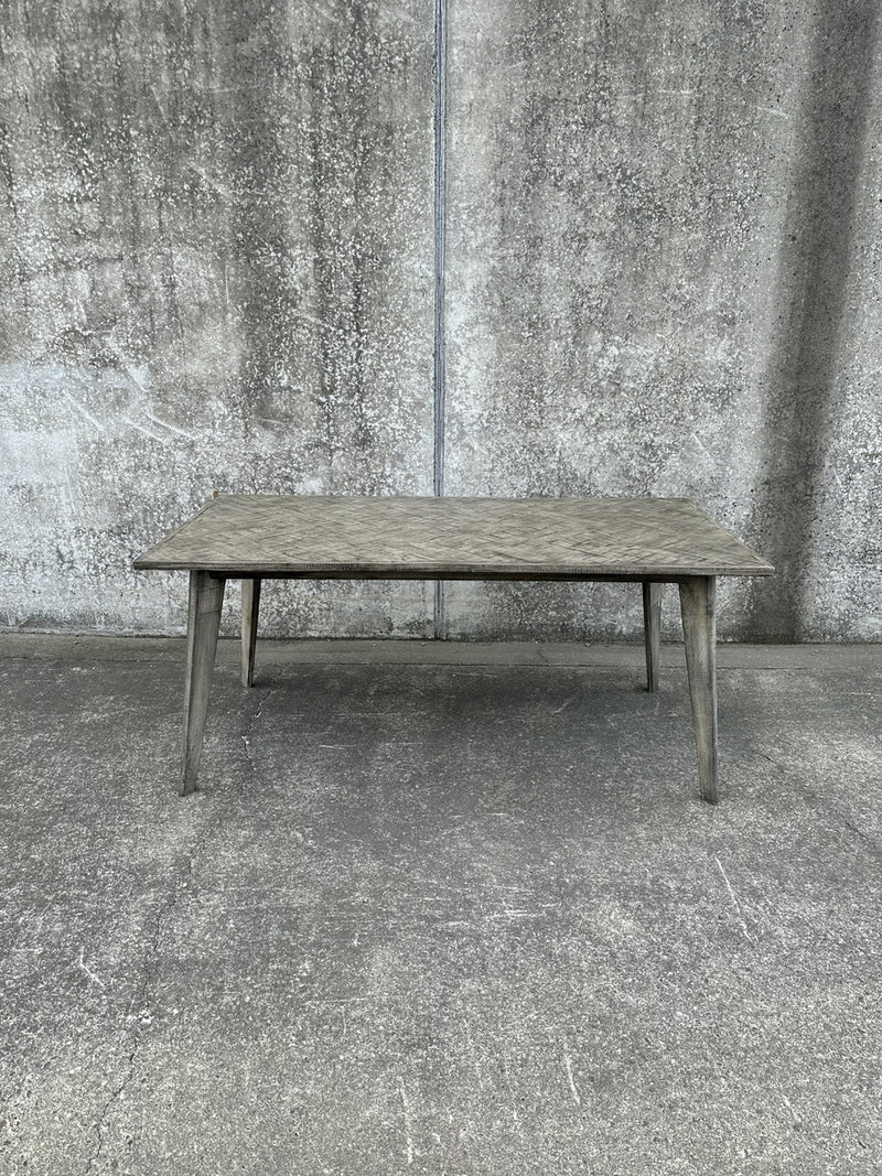 Dining Table With Four Leg Base - Nordic Herringbone Grey (180cm)