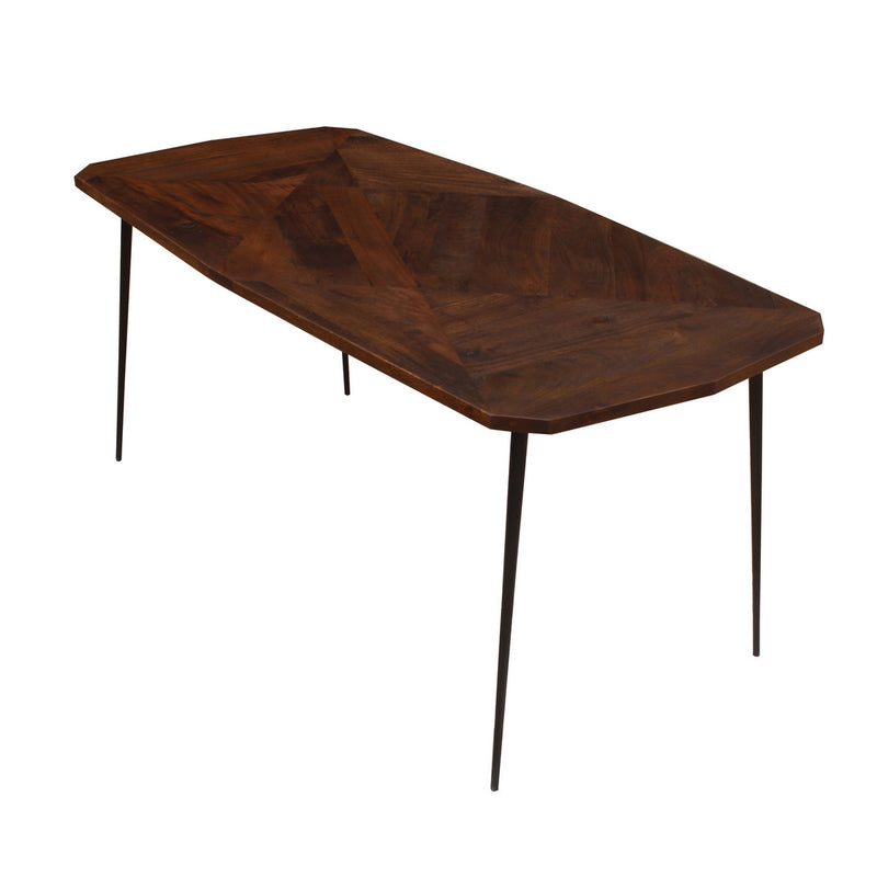 Asymmetric Dining Table With Forged Steel Legs - El Paso Distress (240cm)