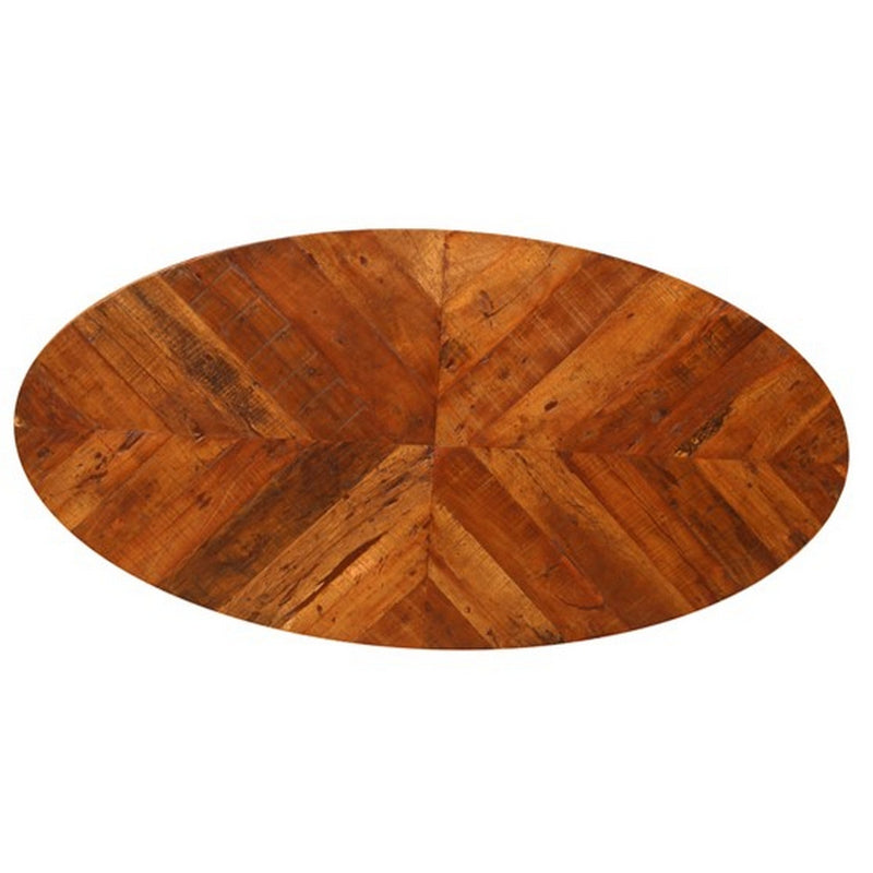 Oval Dining Table With Centre Cross Legs - Blackfoot Star Walnut (240cm)