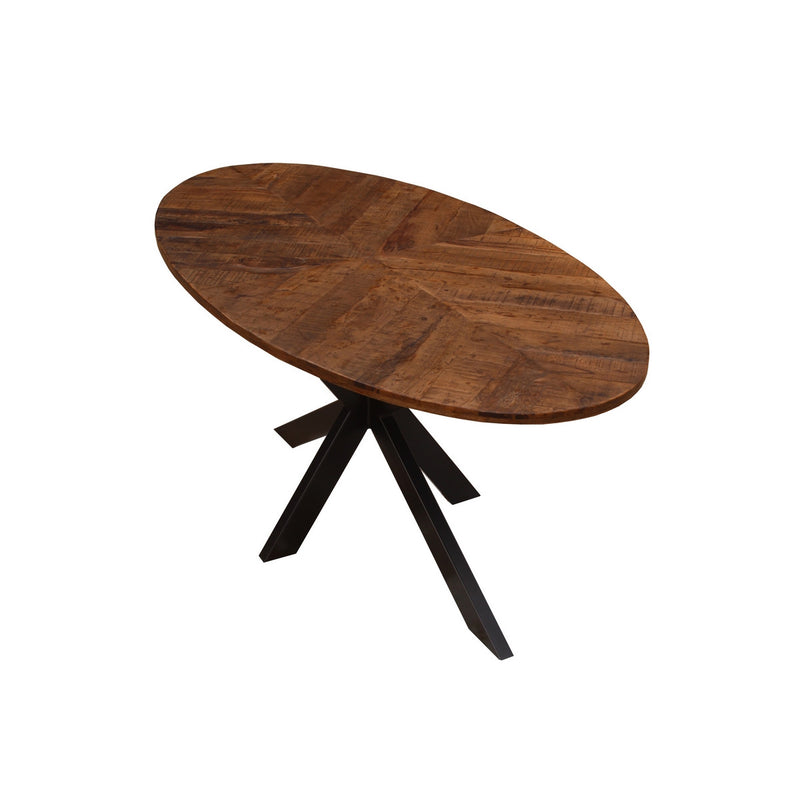 Oval Dining Table With Centre Cross Legs - Blackfoot Star Walnut (180cm)