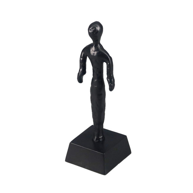 Black aluminium two arms sculpture, 70x70x240mm, modern elegance for home decor and artistic touch on tabletops.