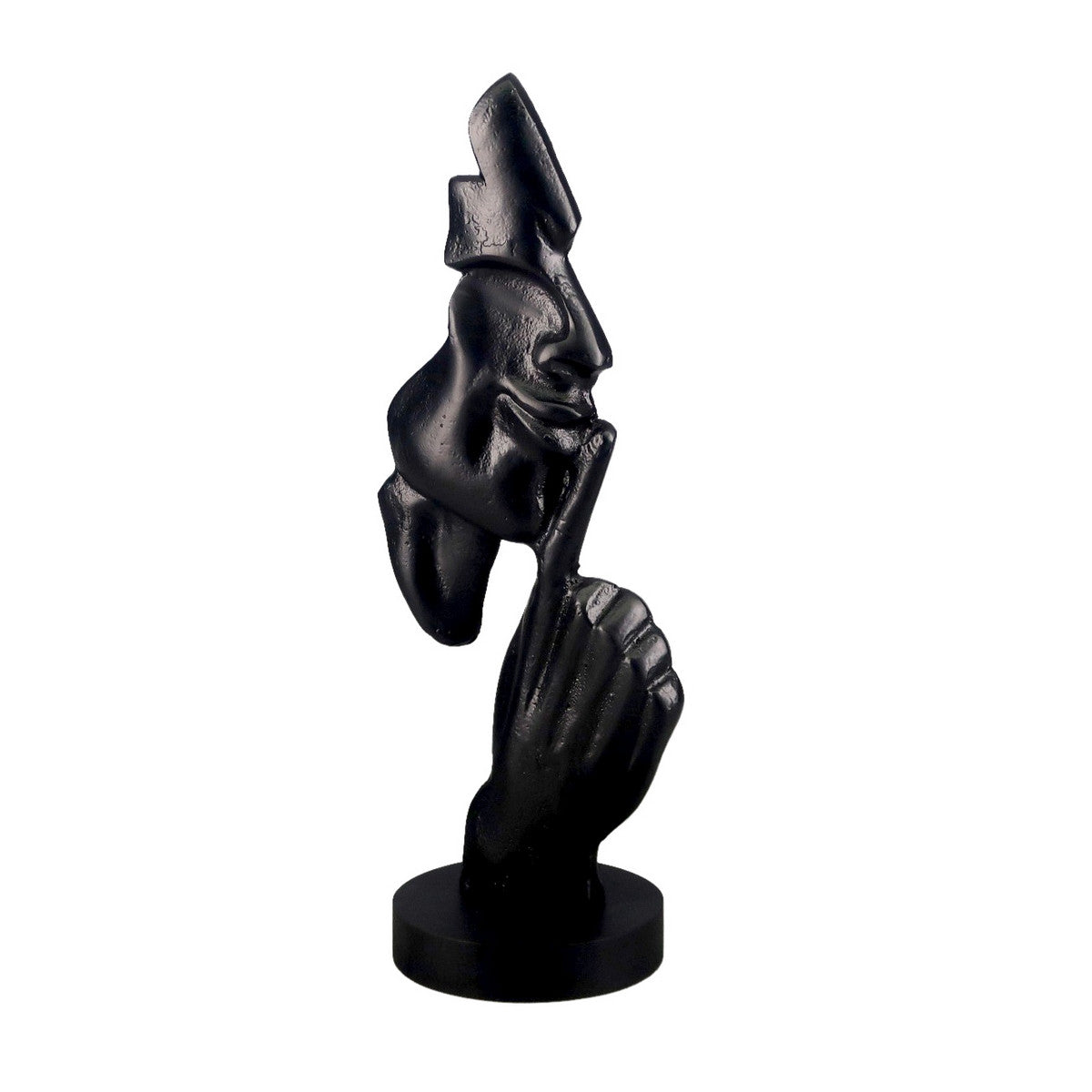 Contemporary aluminum sculpture on black MDF base, exuding elegance and minimalism for stylish home decor.