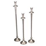 Medium round aluminium candle holder in silver, perfect for adding elegance to any room or special occasion decor.