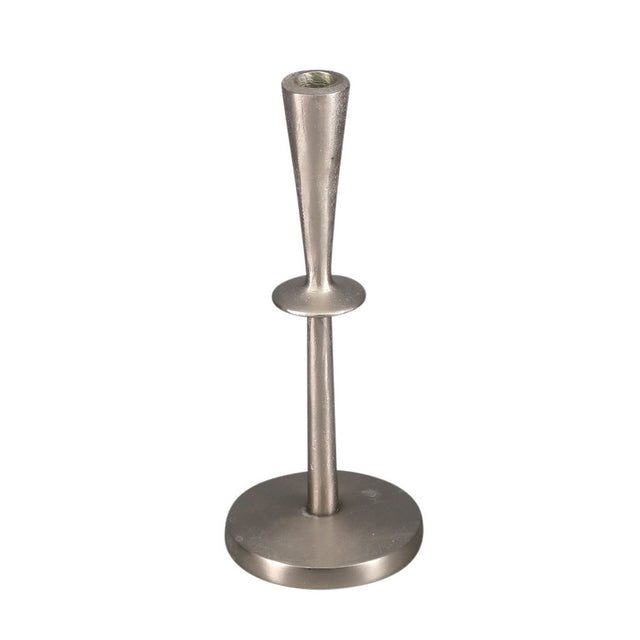 Elegant aluminium silver candle holder, showcasing a lustrous finish for sophisticated home decor and ambiance enhancement.