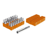 Screwdriver power bit set with 33 high-quality chrome vanadium bits, durable, versatile, and organized in a storage case.