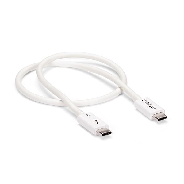 0.5m	Thunderbolt 3 Cable - 40Gbps - White - Thunderbolt, USB-C and DisplayPort