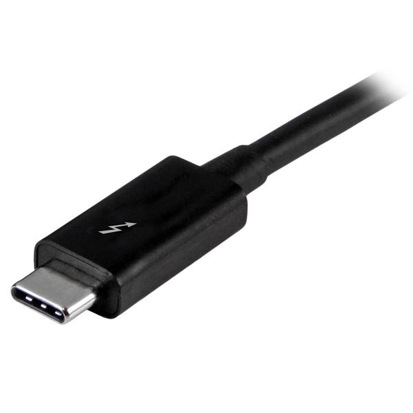 Premium black 1m Thunderbolt 3 cable for 20Gbps data transfer, 4K video output, and power delivery up to 100W.