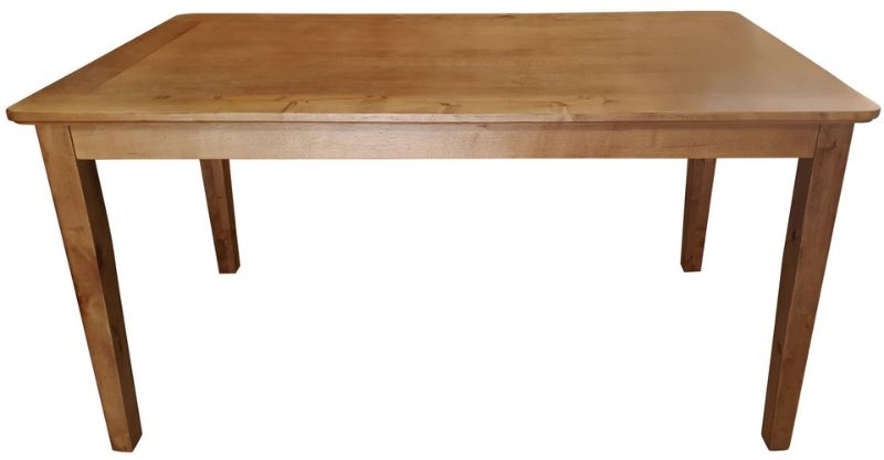 Antique brown birch bar height dining table, spacious for six, features warm tones and grain patterns, enhancing any dining space.