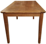 Bar height dining table in antique brown birch, seating six comfortably, showcasing elegant wood grain and warm tones.