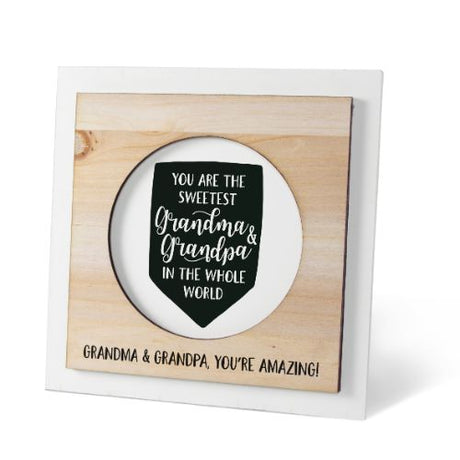 Elegant 15cm photo frame for Grandma and Grandpa, showcasing cherished memories with versatile hanging or standing options.
