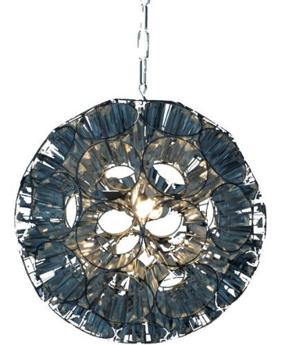 Antique silver glass orb pendant light, 610mm size, with 1480mm chain, adding modern elegance to any space.