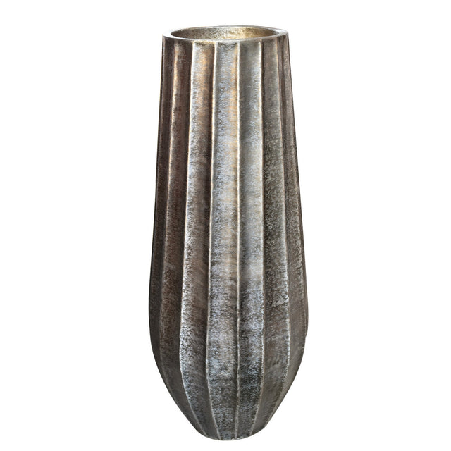 Tall Brush Antique Brass Vase (123cm) exuding elegance, crafted from durable aluminum for a vintage charm in home decor.