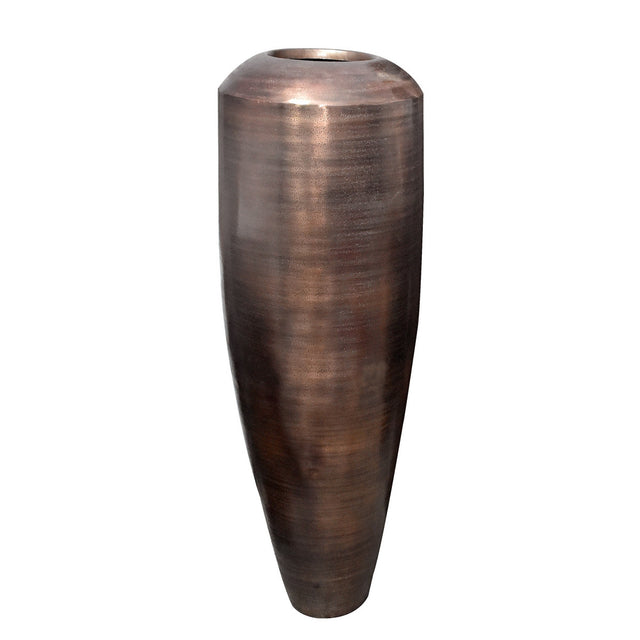 Tall Antique Copper Vase (140cm) made of durable aluminium, showcasing elegant vintage design for sophisticated decor.