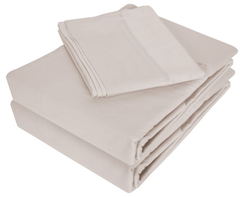 Californian King Sheet Set in Natural color, made from 100% cotton with a luxurious sateen weave for ultimate comfort.