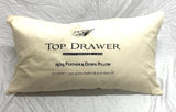 Luxurious Feather & Down Pillow with 75% down, 25% feathers; 1500g fill for ultimate comfort and support.