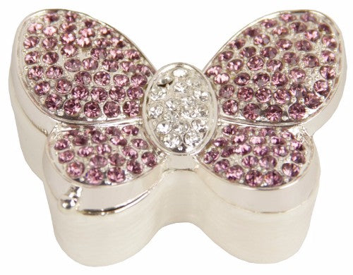 Elegant purple hinged butterfly trinket box, perfect for storing small treasures and adding charm to your decor.