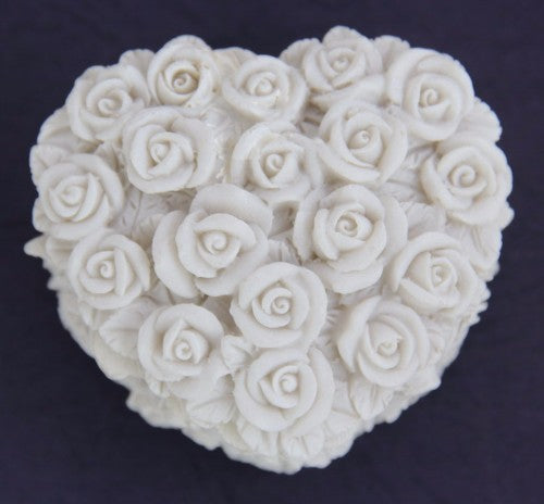 Elegant white heart-shaped boxes, set of 4, ideal for jewelry storage and romantic decor accents.