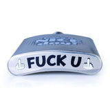 Cheeky stainless steel flask with secret message, holds 8oz, perfect for fun gatherings and adventures.
