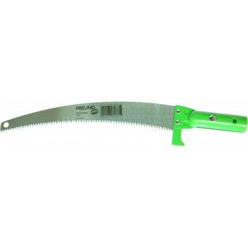 Pruning saw with 35cm steel blade and pole socket, ideal for high tree trimming and garden maintenance.