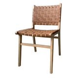 Natural elm dining chair with faux leather upholstery, featuring a modern design and 85cm height for optimal comfort.