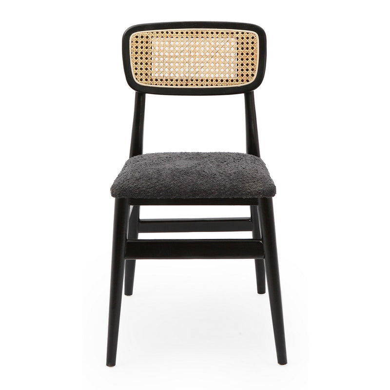 DINING CHAIR w/ BOUCLE DINING CHAIR - BOSTON ELM (BLACK)
