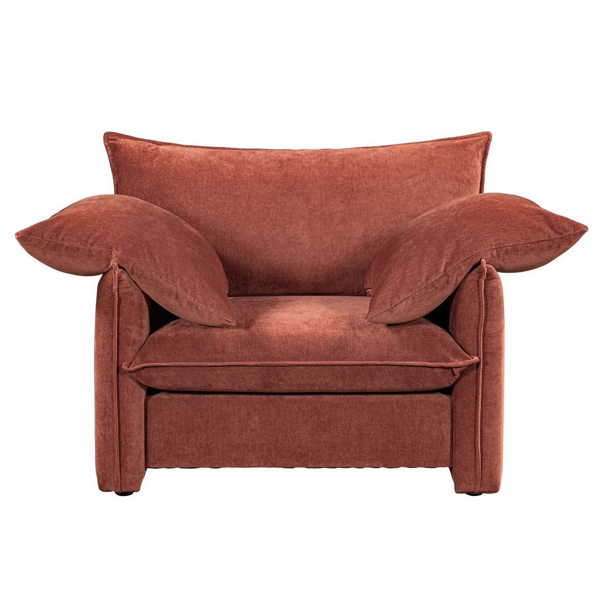 Vibrant paprika Fernsby Lux Armchair combines comfort and elegance with durable upholstery and plush cushioning.